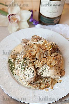 Рецепт - фрикасе из курицы со сметаной (Fricassee de la poule a la creme)