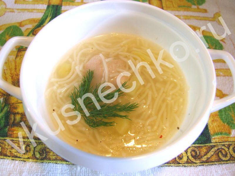 Вермишелевый   суп  с  крапивой