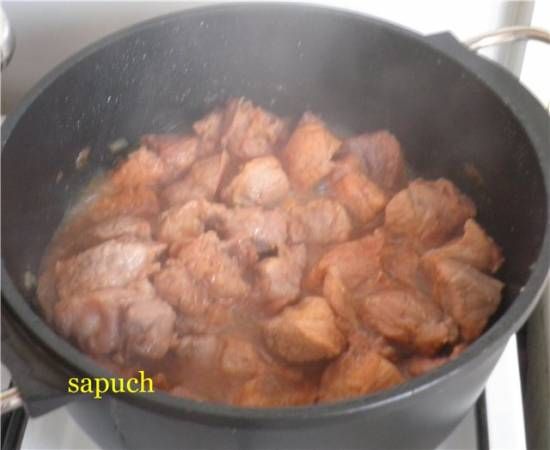 Рецепт - свинина в карамели (Saute de porc au caramel)