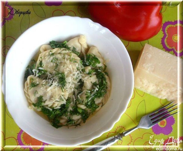 Рецепт - равиоли с печёными овощами и сыром