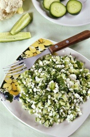 Рецепт - огуречный салат с фетой