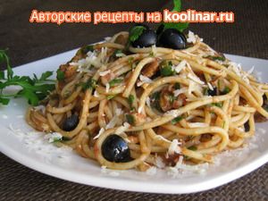 Рецепт - спагетти с анчоусами